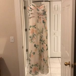 Camille La Vie Print Crisscross Bridesmaid Dress